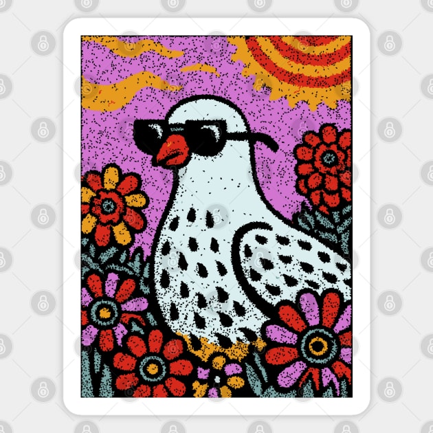 Pop Art Pigeon | The Urban Bird Graphic Magnet by TuncGK